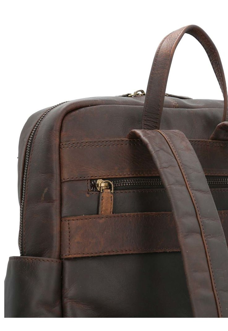 Mochila Cuero Unisex Crawford Back Chocolate-2