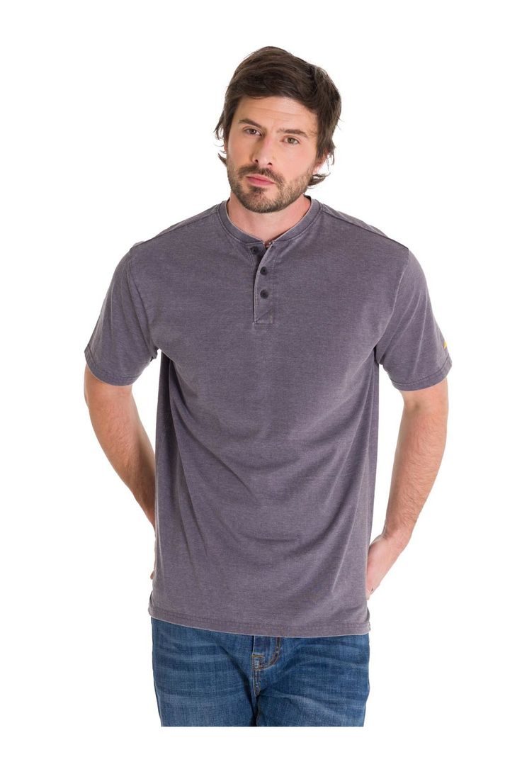 Polera Burnout Henley Hombre Gris-0