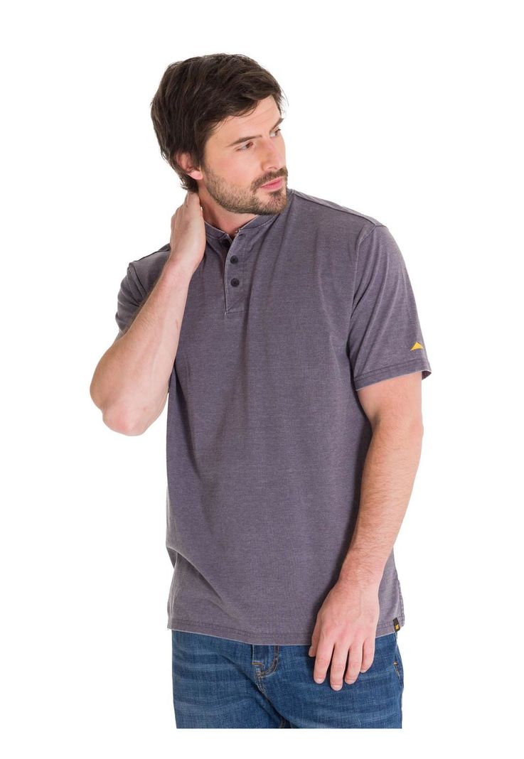 Polera Burnout Henley Hombre Gris-1