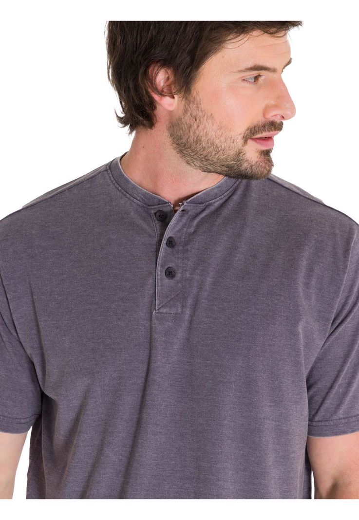 Polera Burnout Henley Hombre Gris-4