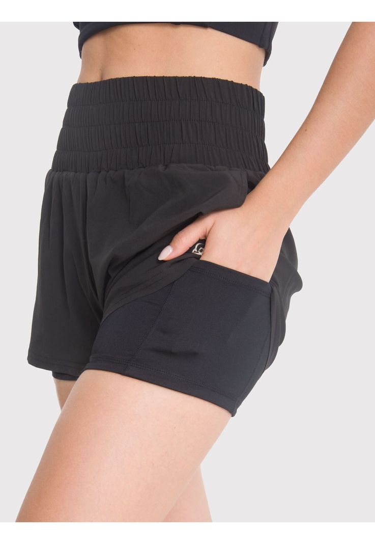 Short con calza Mujer 2 en 1 Active Negro-5