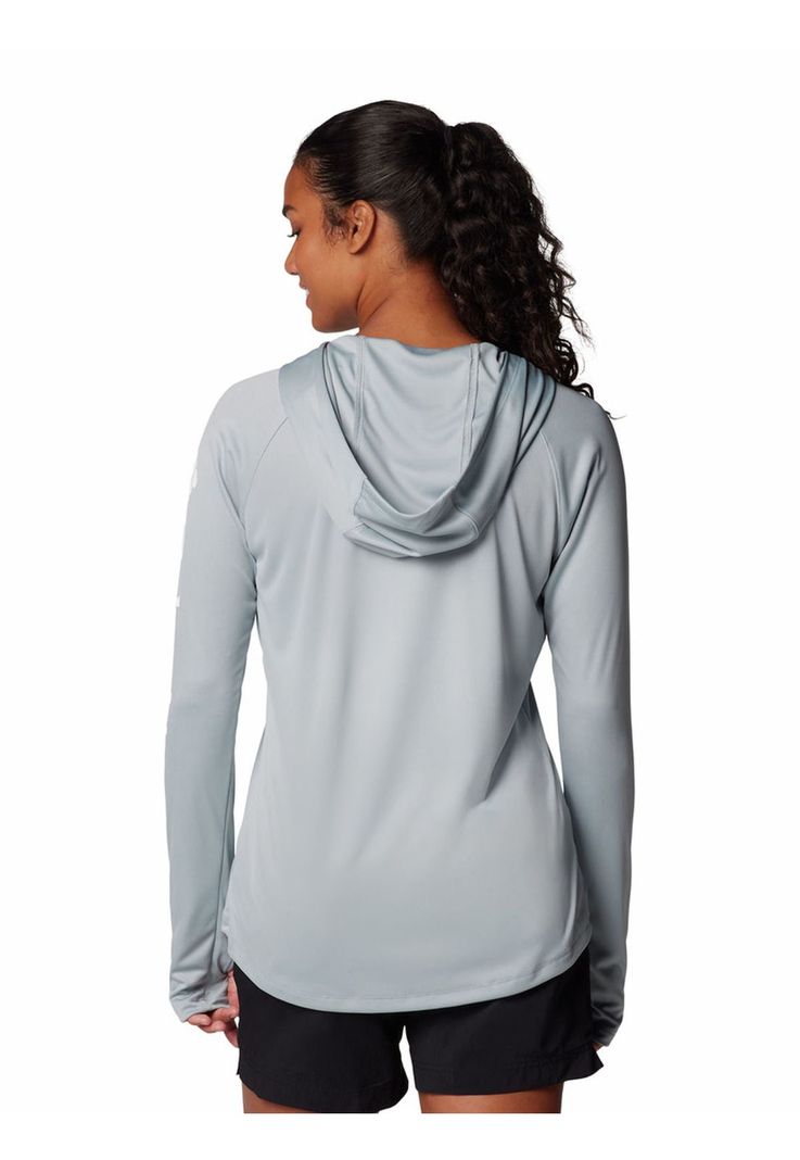 Polera Mujer Pfg Tidal Tee Hoodie Gris-6