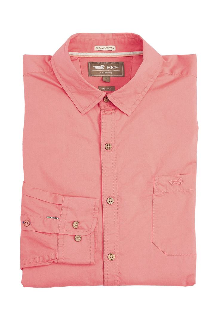 Camisa Algodón Orgánico Galiton Coral Hombre-0