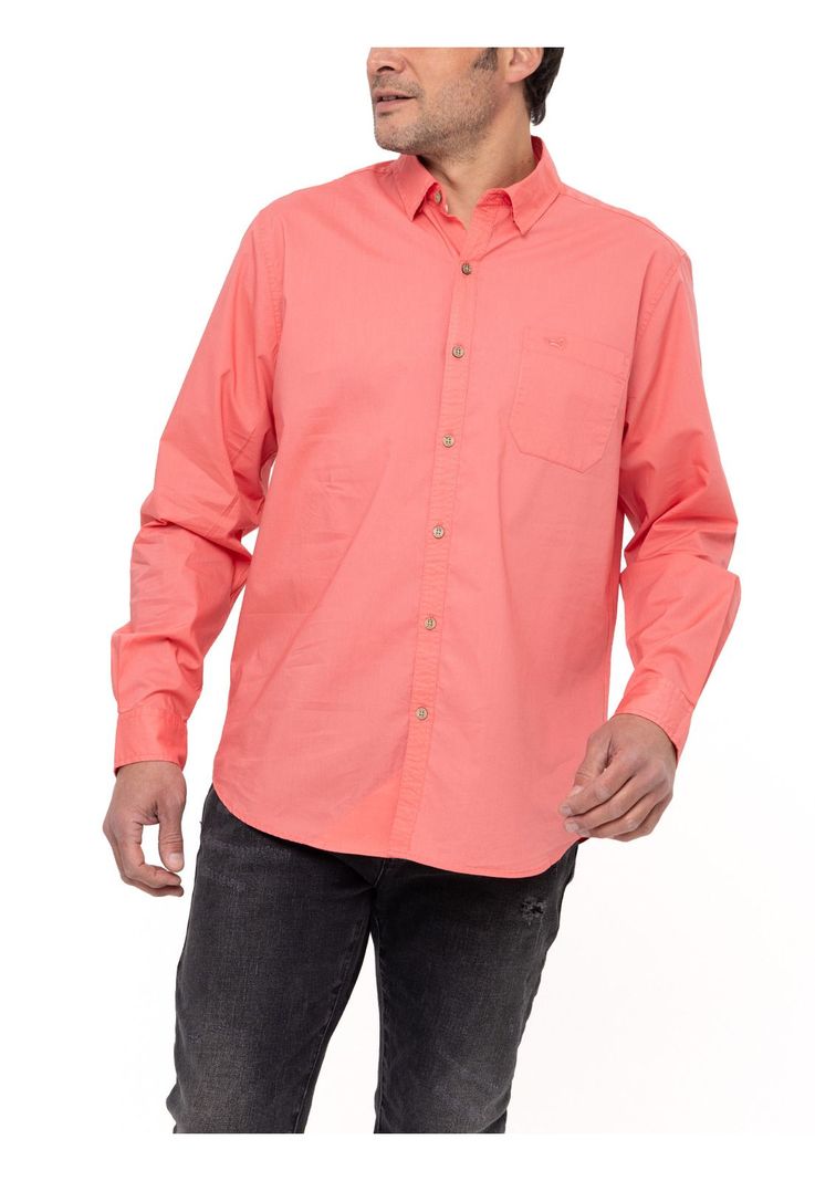 Camisa Algodón Orgánico Galiton Coral Hombre-4