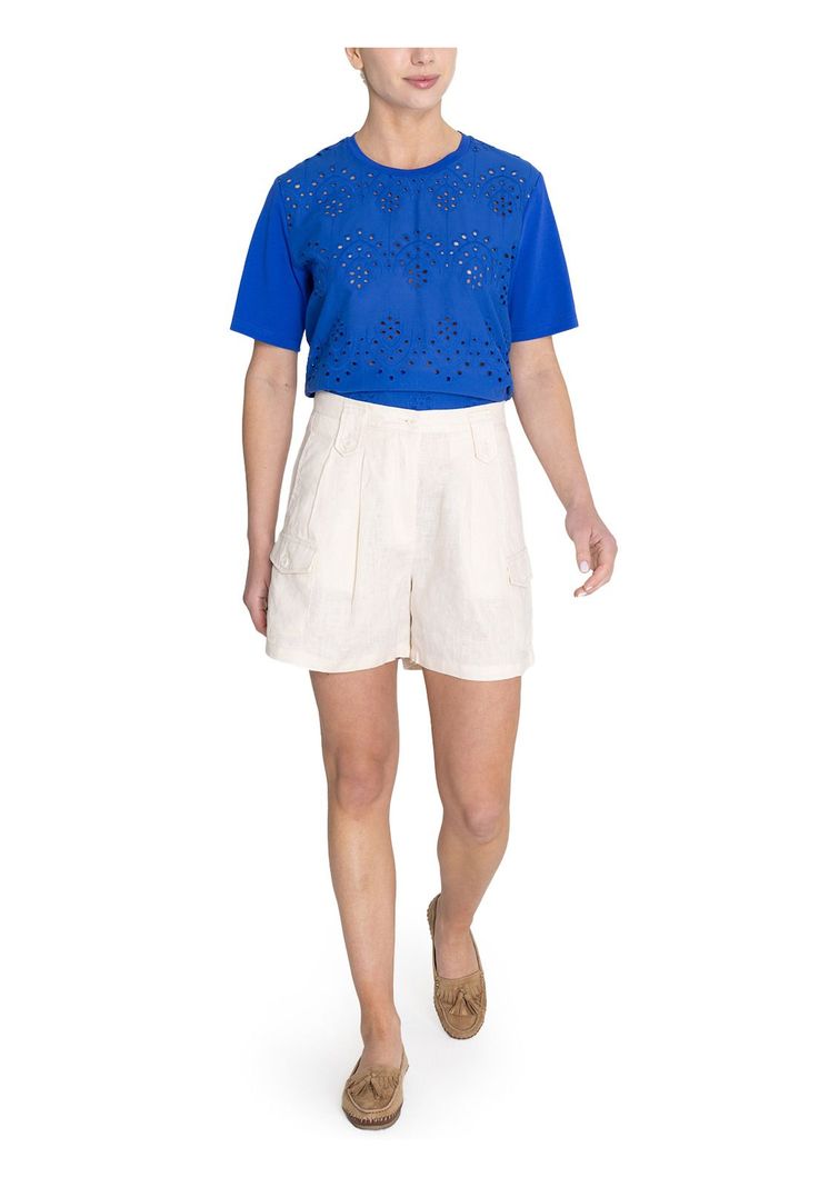 Short Lino Orgánico Beige Rout Mujer -9