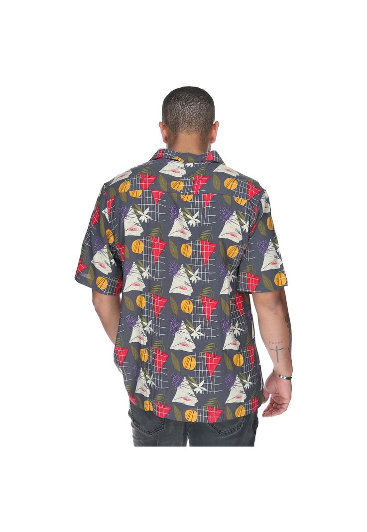 Polera M/C Hombre Tropical Geometry Negro-3