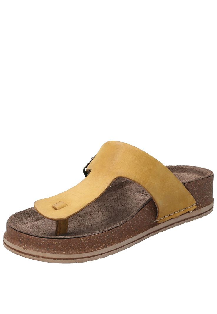 Sandalia Cuero Mujer Salvario Amarillo-4