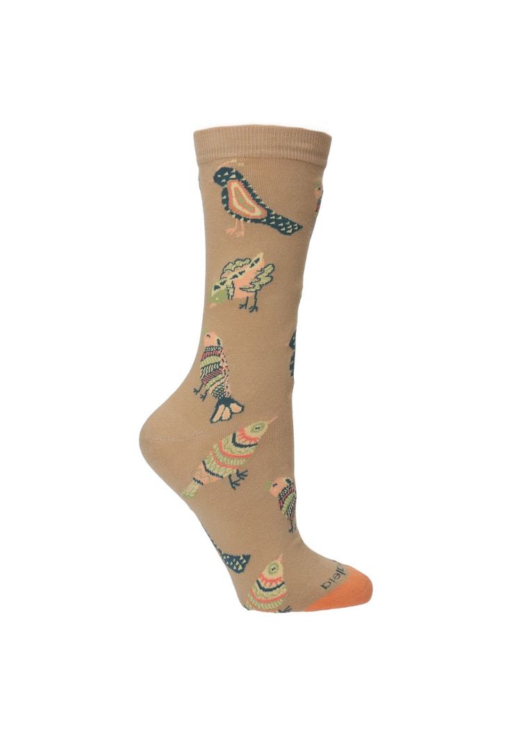 Calcetín Mujer Birds Beige