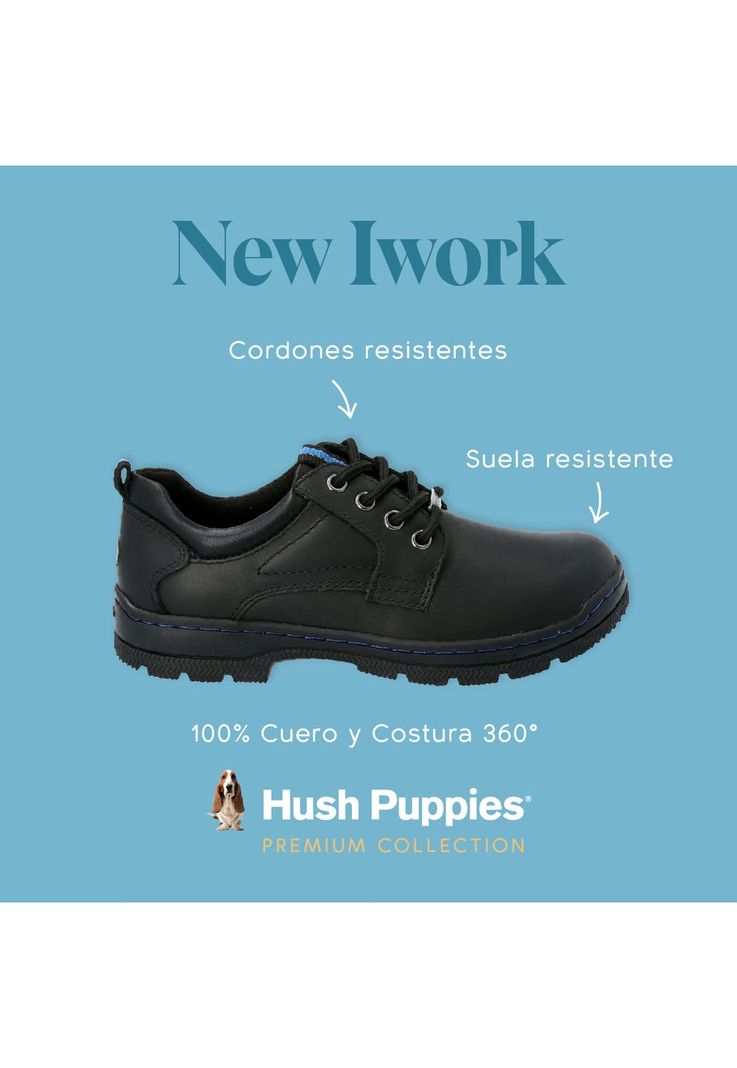 Zapato Escolar Cuero New I Wrk negro niño-1