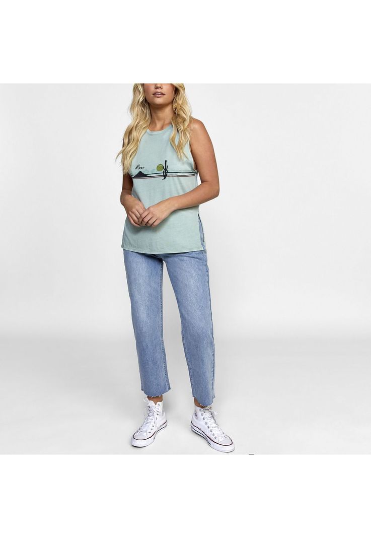 Polera Sin Manga Mujer Open Plains Tank Celeste-0