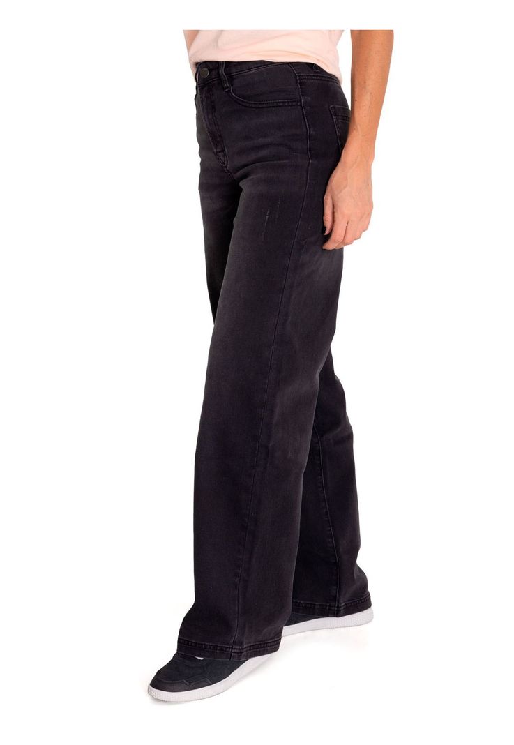 Jeans Wide Leg Mujer Triblend Stretch Gris Denim CAT-1