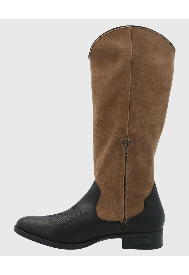 Bota Cuero Mujer Cami Negro-5