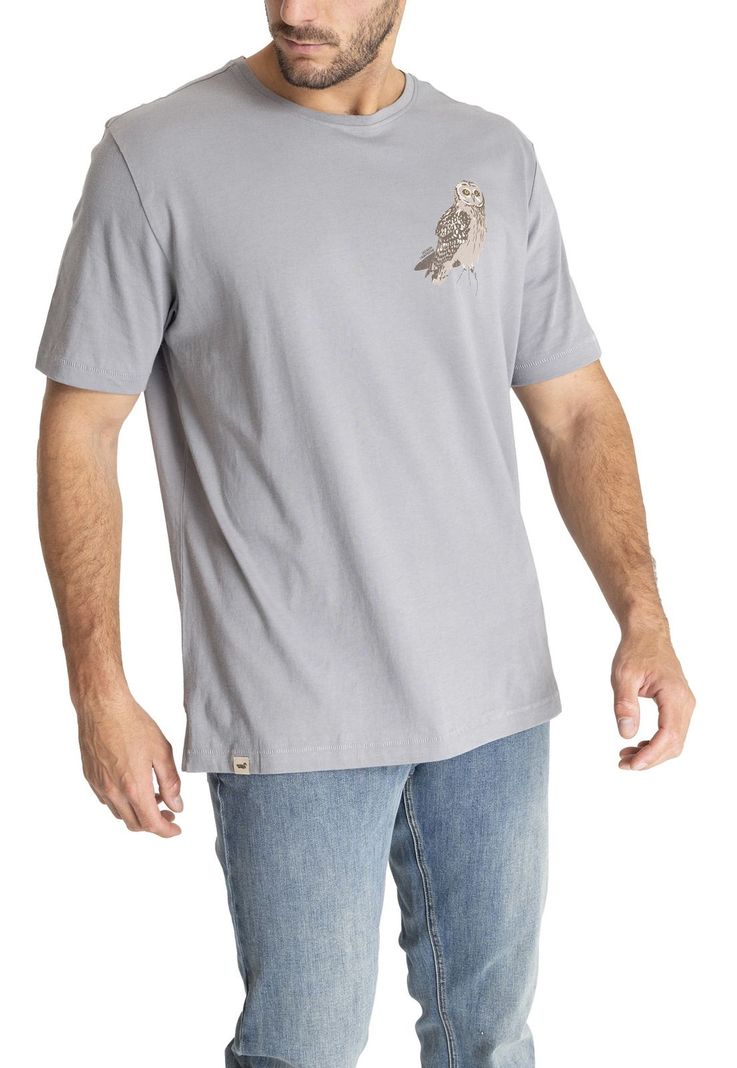 Polera M/C Hombre Orgaprint Café-4