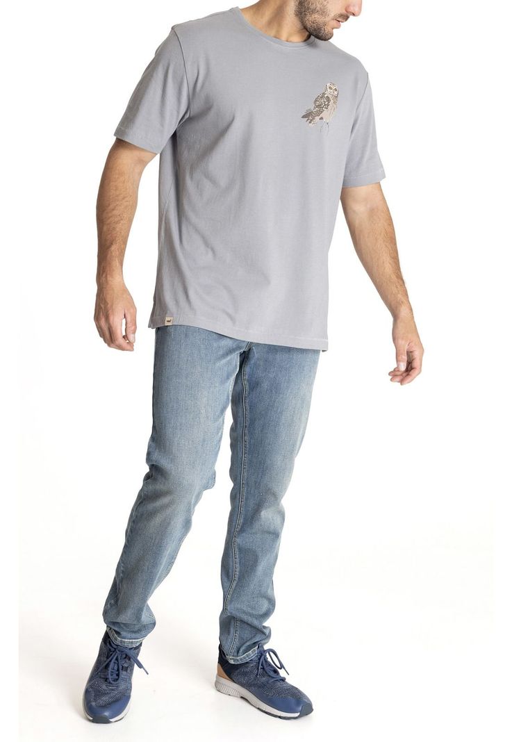 Polera M/C Hombre Orgaprint Café-7