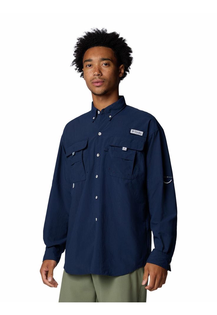 Camisa Manga Larga Hombre Bahama Ii Shirt Azul-1