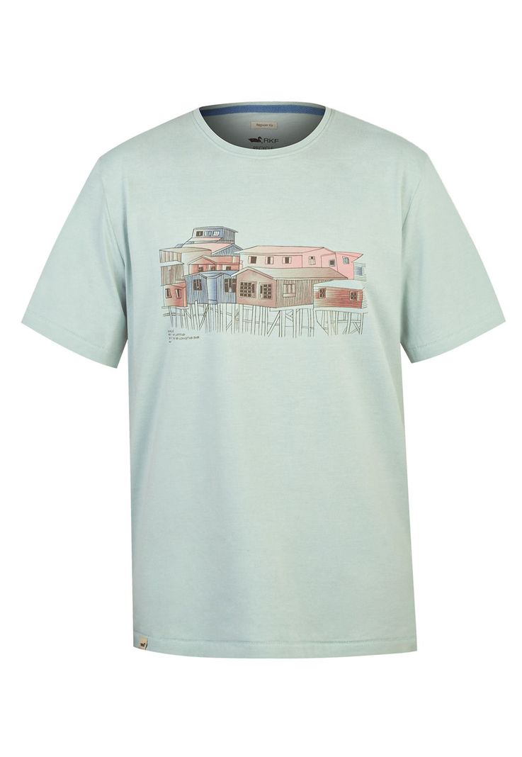 Polera Fibras Recicladas Hombre Places Verde-0