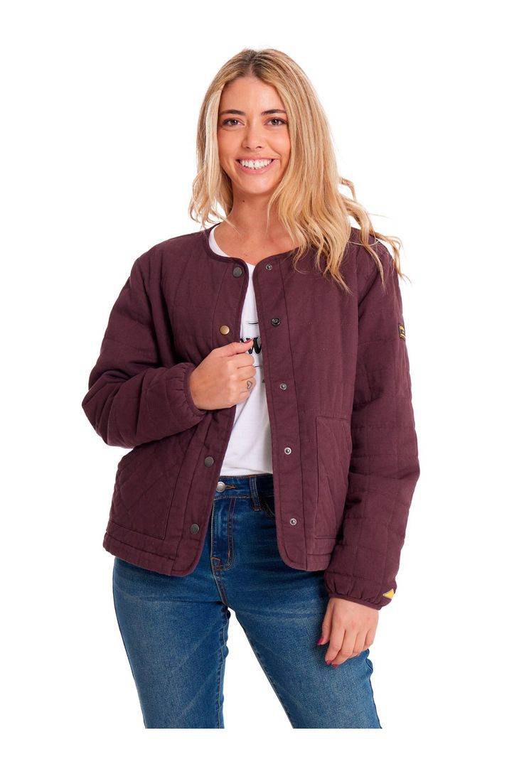 Chaqueta Mujer Heritage Uniform LW Quilted Burdeo-0