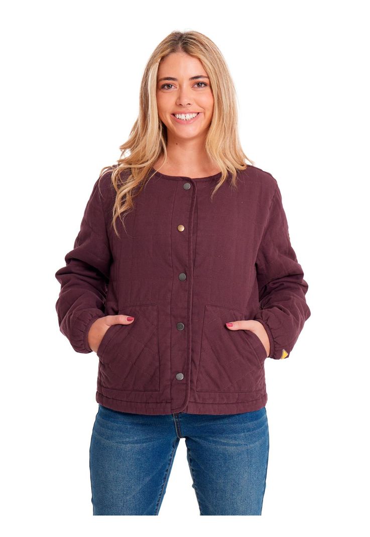 Chaqueta Mujer Heritage Uniform LW Quilted Burdeo-5