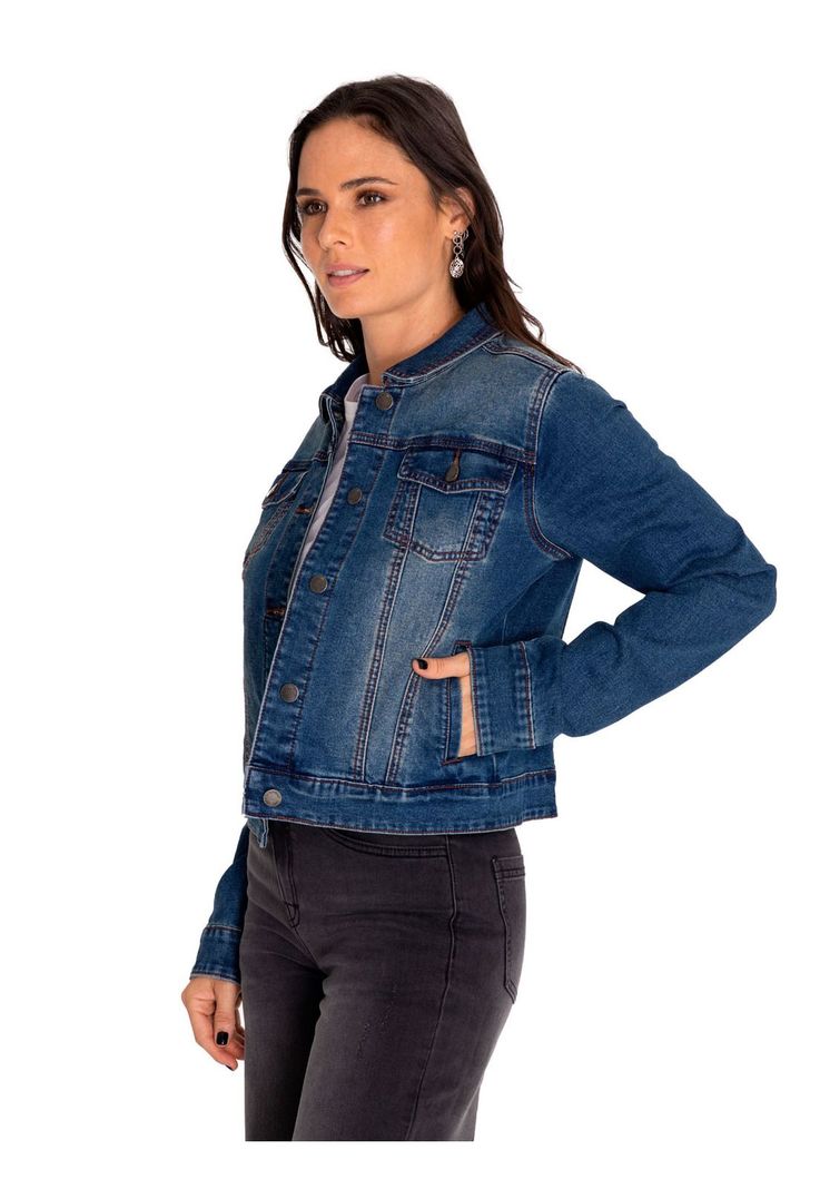 Chaqueta Denim Mujer W Foundation Denim Jacket Rojo-3