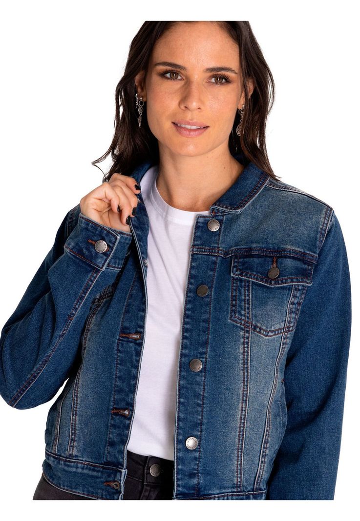 Chaqueta Denim Mujer W Foundation Denim Jacket Rojo-4
