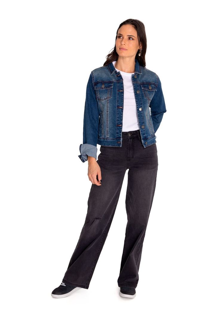 Chaqueta Denim Mujer W Foundation Denim Jacket Rojo-5