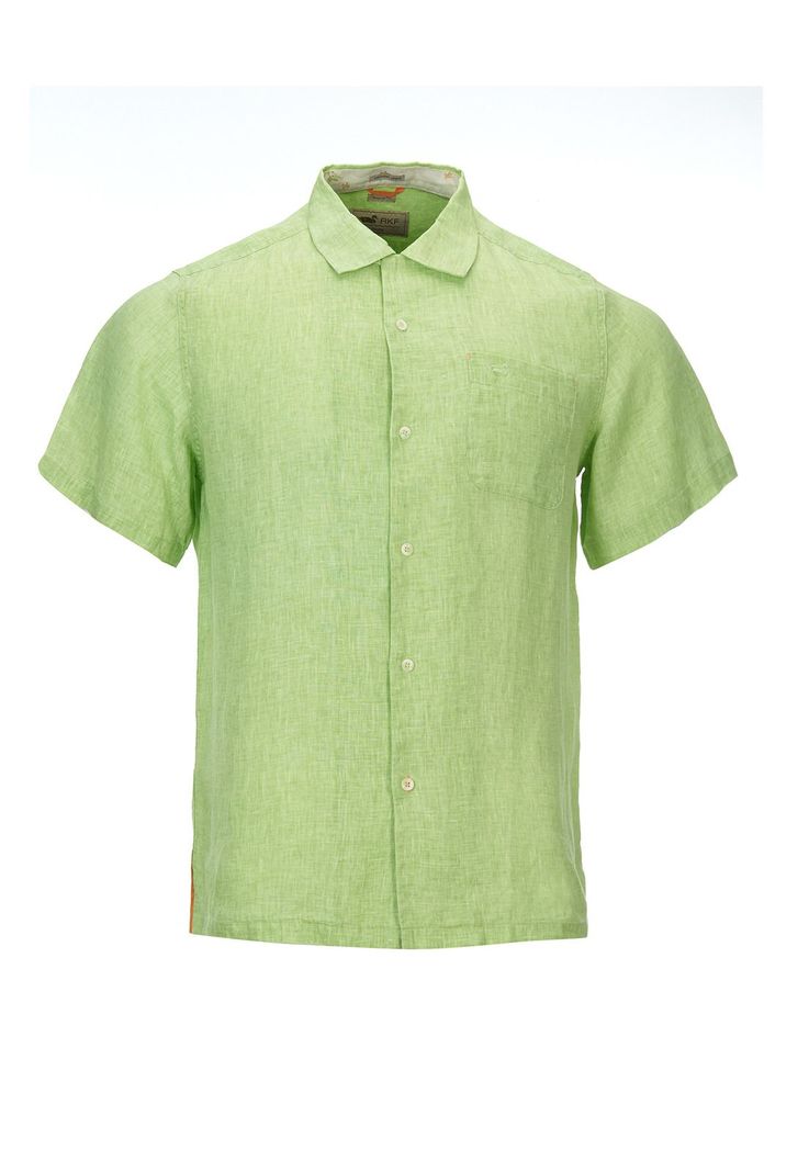 Camisa Lino Orgánico Hombre Linendyed Verde-0