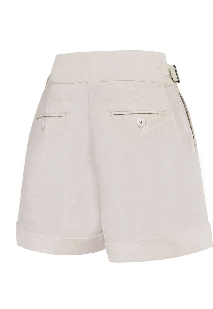 Short Lino Orgánico Beige Anoum Mujer -1