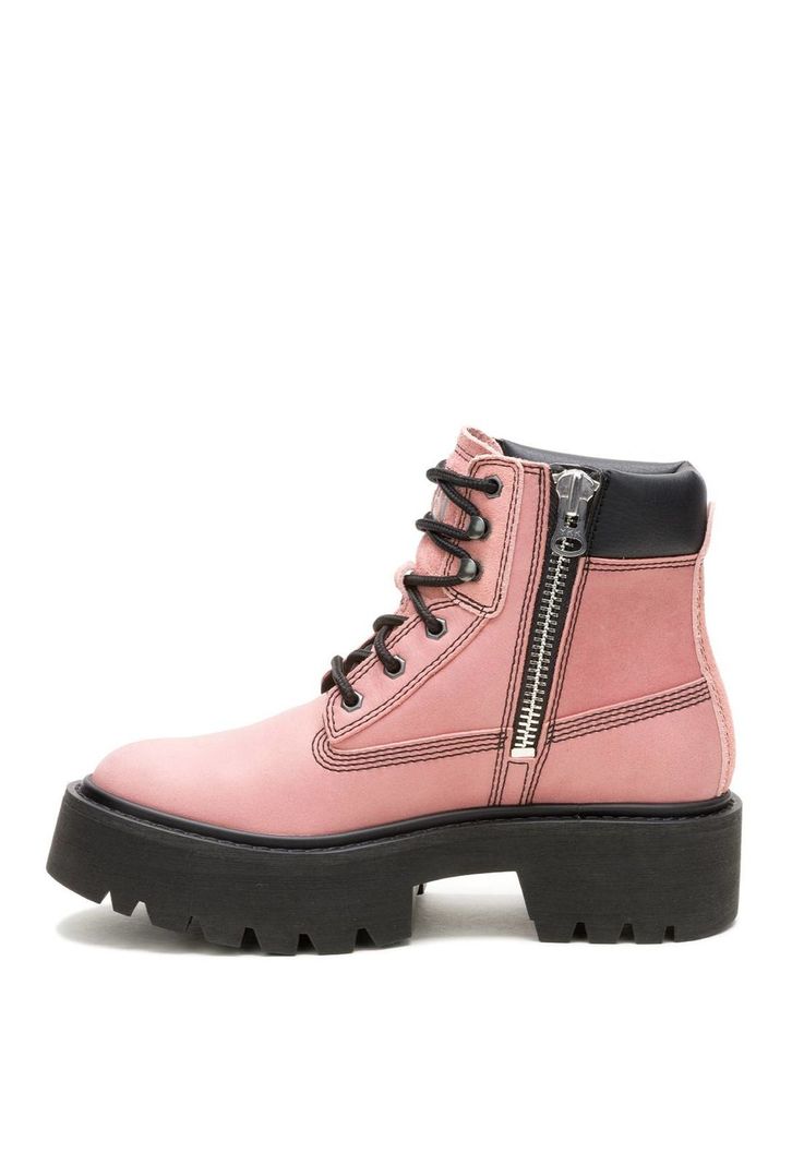 Botin Cuero Mujer Colorado Max 6 Zip Palo Rosa-3