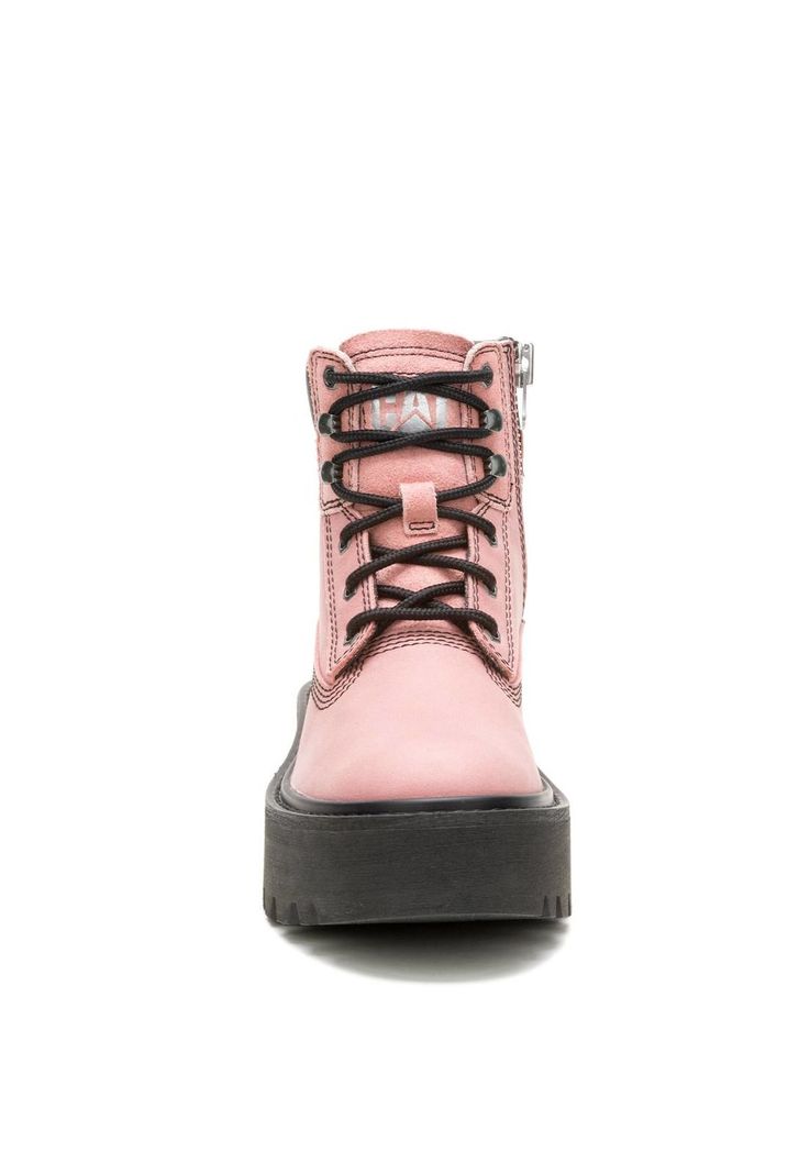 Botin Cuero Mujer Colorado Max 6 Zip Palo Rosa-4