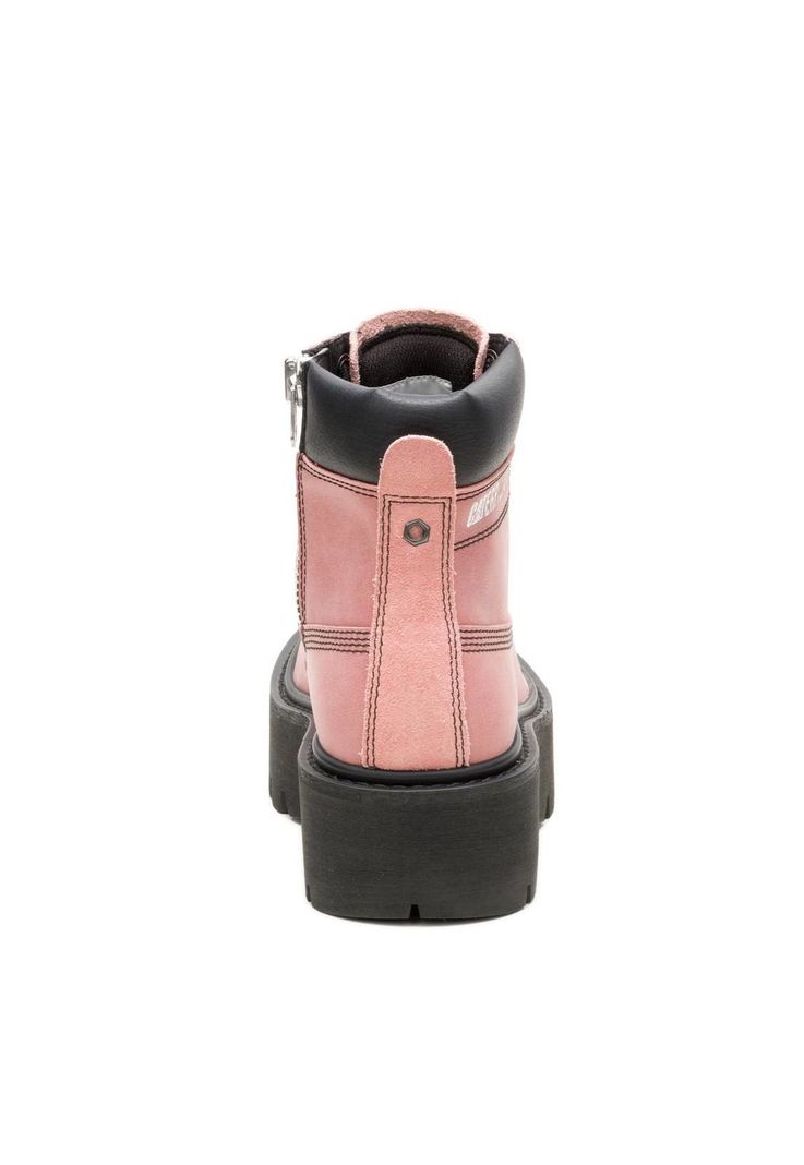 Botin Cuero Mujer Colorado Max 6 Zip Palo Rosa-5