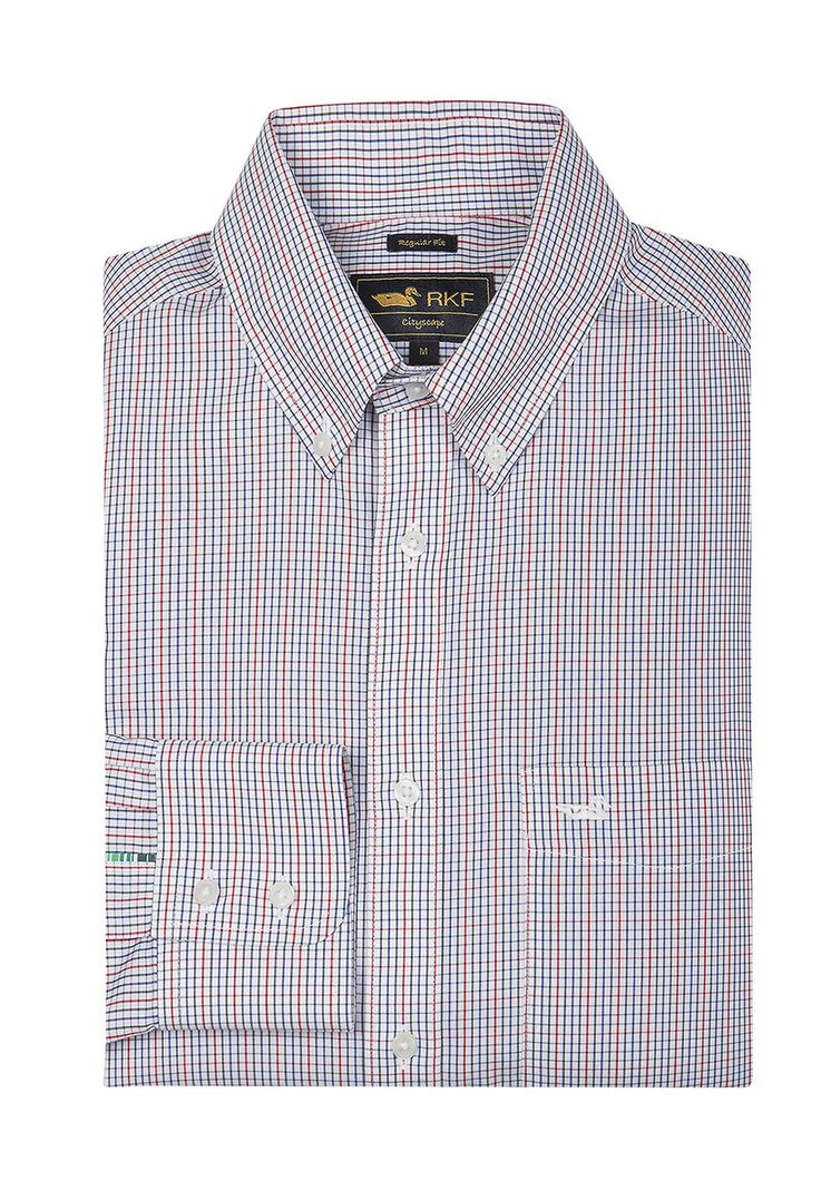 Camisa Libre de Arrugas Azul WF Hombre -0