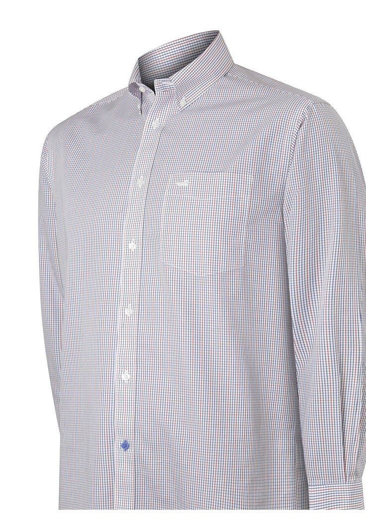 Camisa Libre de Arrugas Azul WF Hombre -4