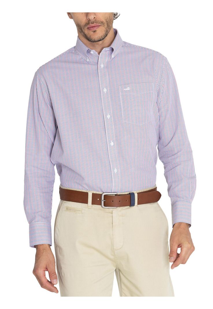 Camisa Libre de Arrugas Azul WF Hombre -6