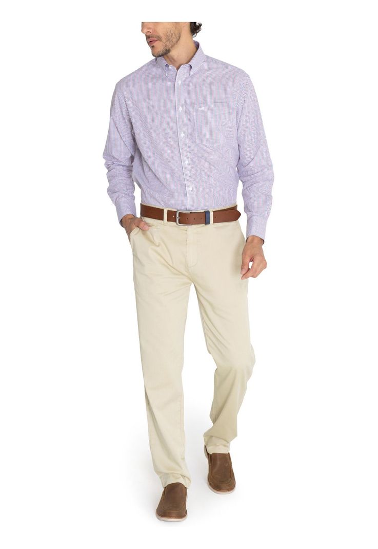 Camisa Libre de Arrugas Azul WF Hombre -9
