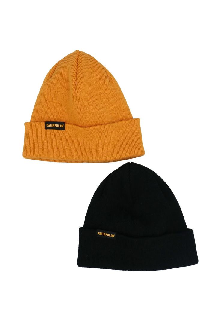 Pack Gorro Hombre Cuffed Knit Amarillo Y Negro-0