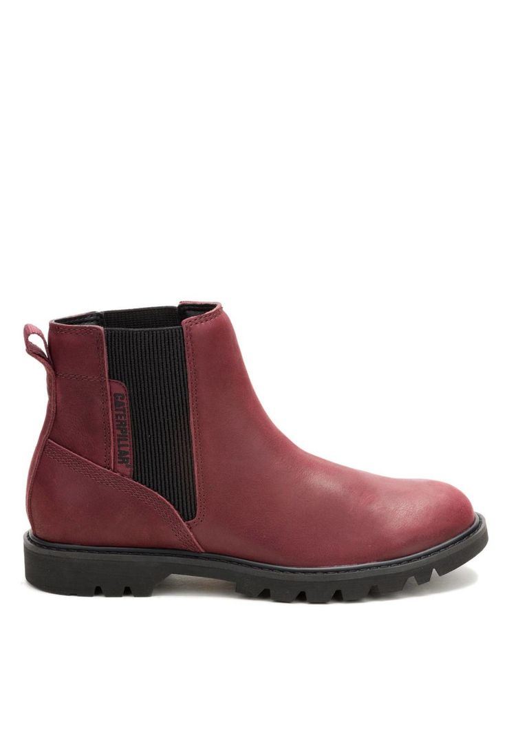 Botin Cuero Mujer Colorado Chelsea Burdeo-1