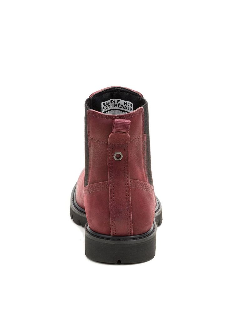Botin Cuero Mujer Colorado Chelsea Burdeo-5