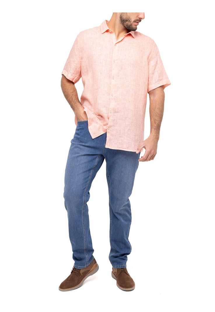Camisa Lino Orgánico Linenjersey Coral Hombre-8
