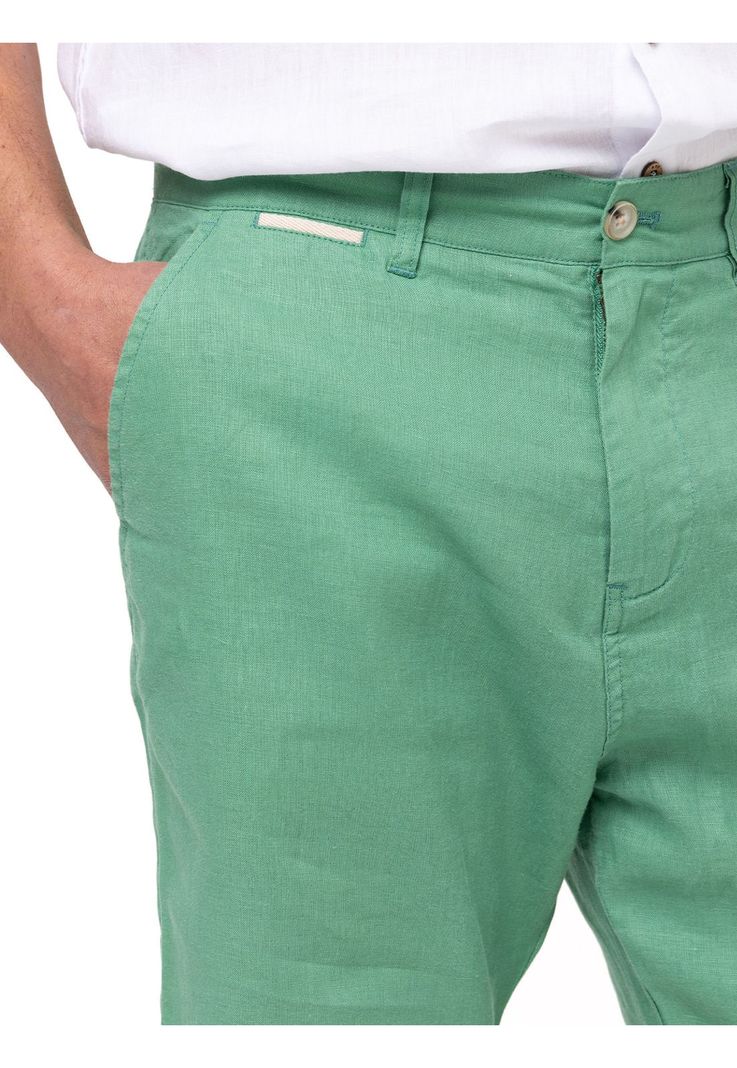 Short Lino Orgánico Linen Verde Hombre-4