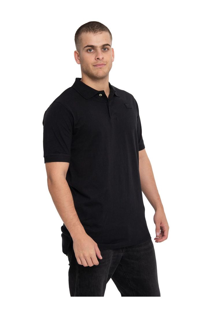 Polera Polo Hombre Cat Logo Jersey Polo Negro-1