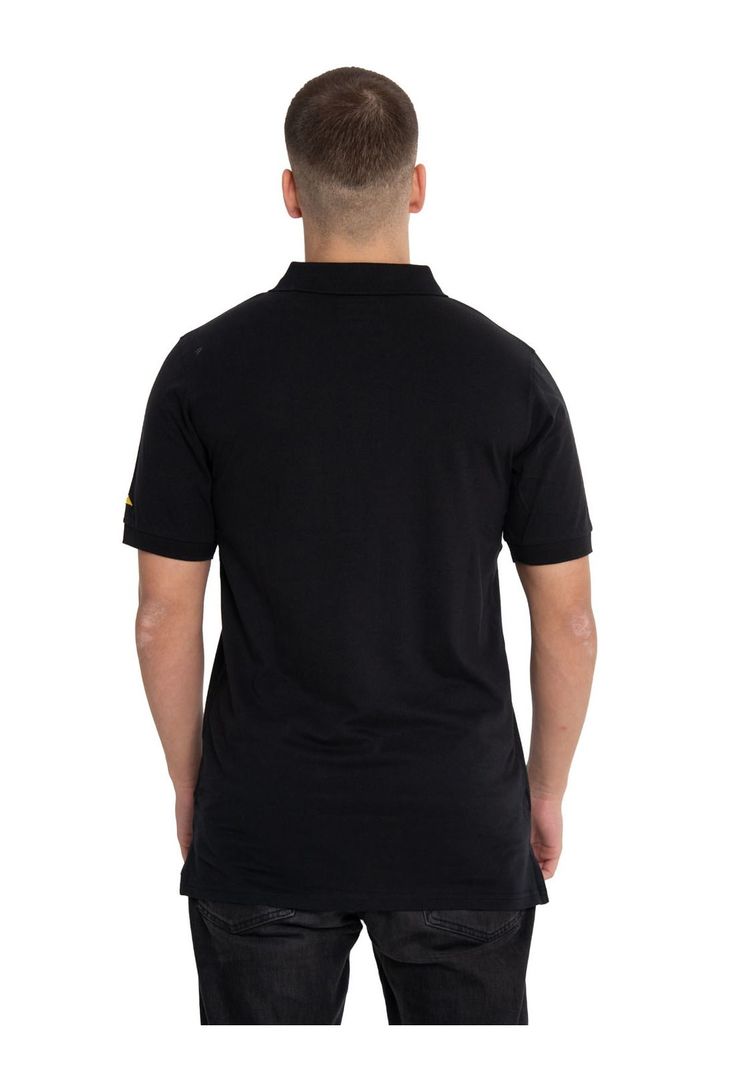 Polera Polo Hombre Cat Logo Jersey Polo Negro-3
