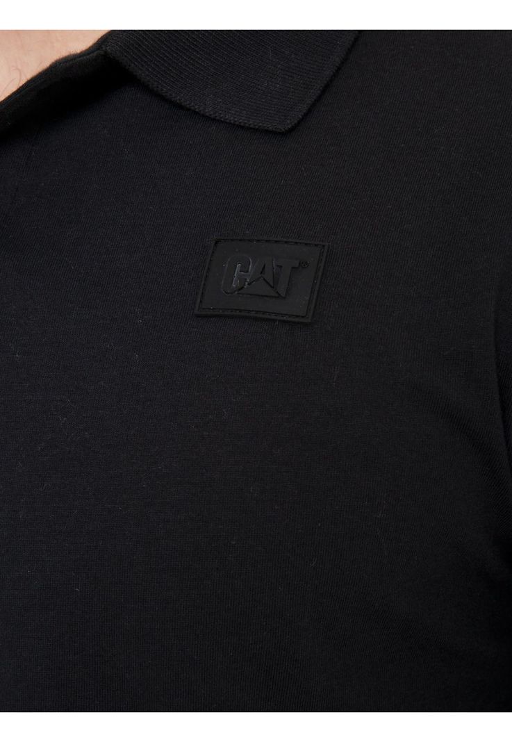 Polera Polo Hombre Cat Logo Jersey Polo Negro-4