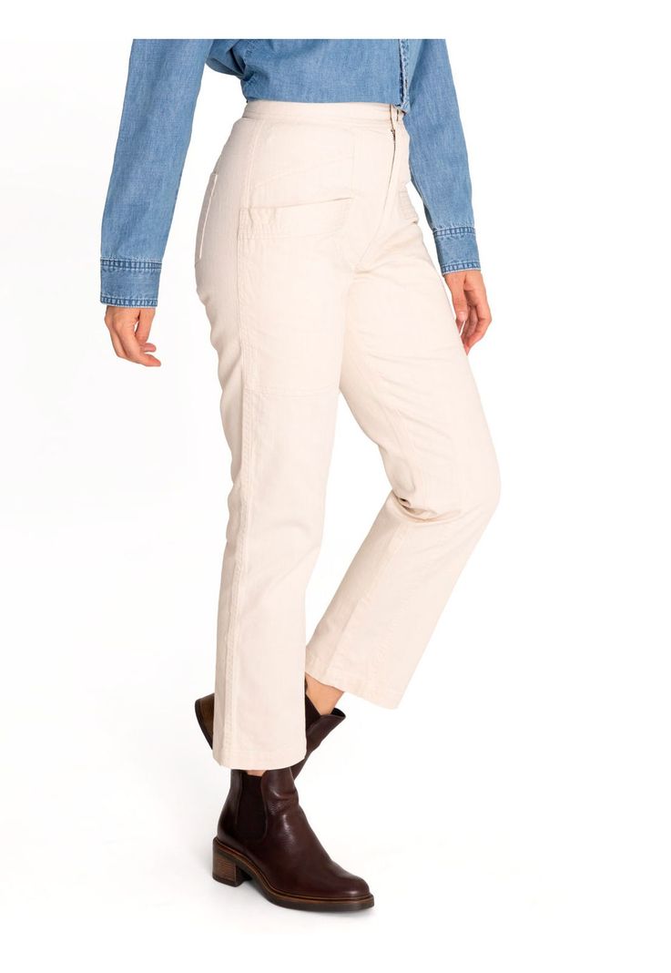 Pantalón Algodón Orgánico Mujer Isis Blanco-5