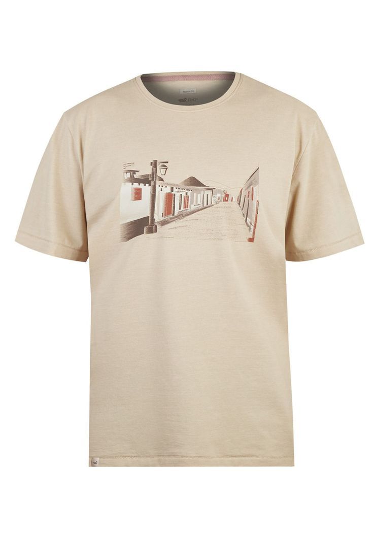 Polera Fibras Recicladas Hombre Places Beige-0