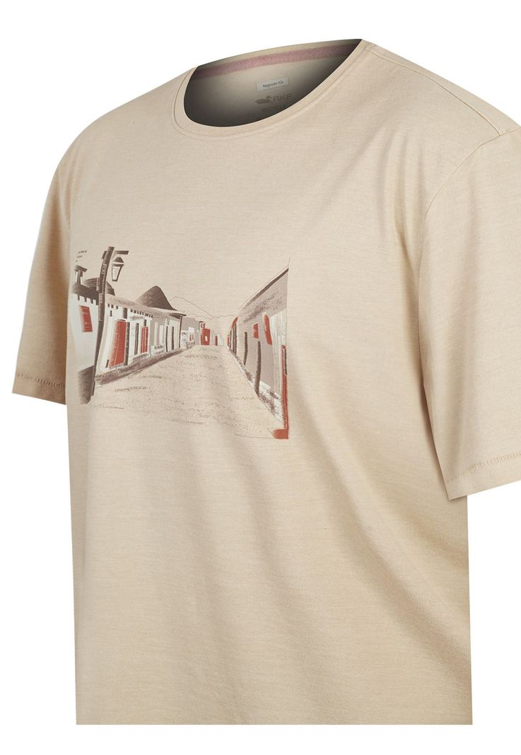 Polera Fibras Recicladas Hombre Places Beige-3
