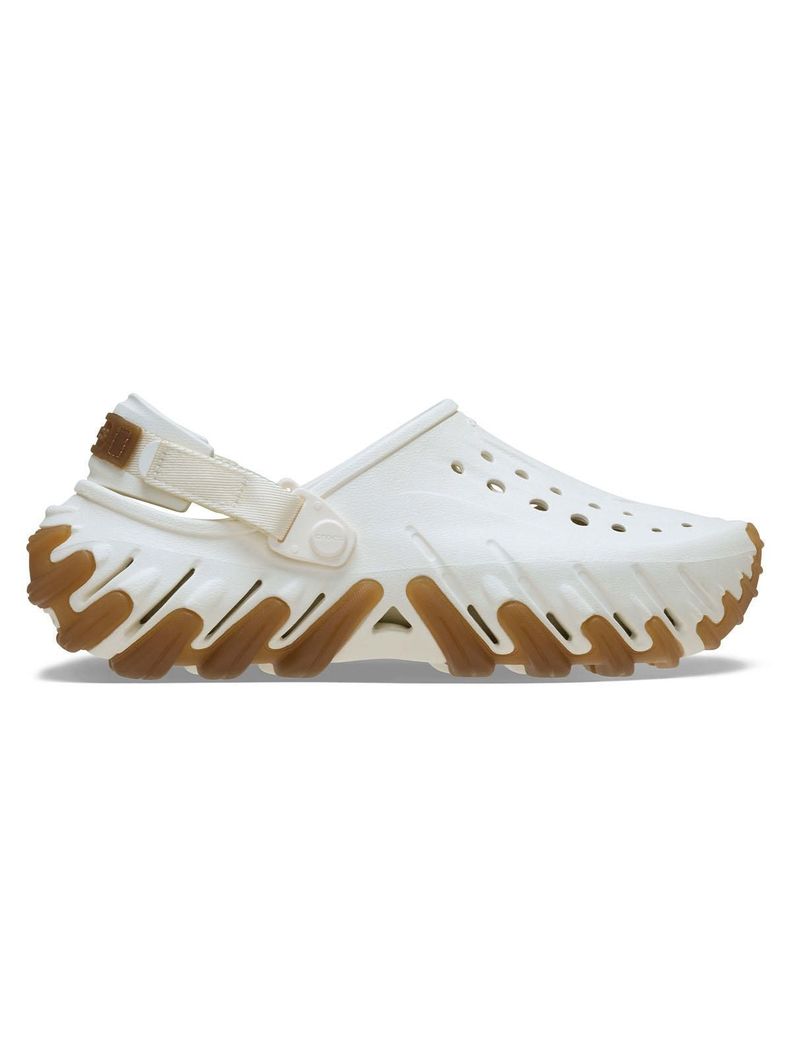 Zueco Crocs Hombre Echo Clog Blanco Con Café