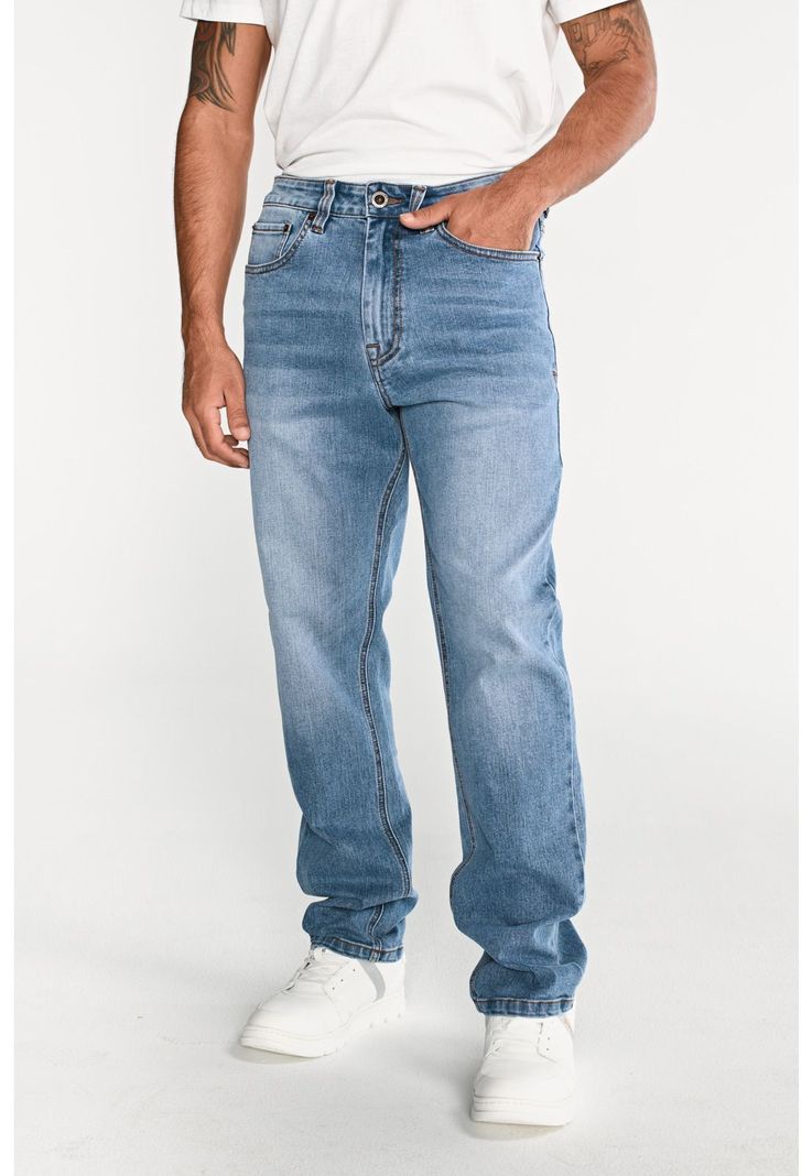Jeans Denim Hombre Eco Stretch Denim Straight Azul-4