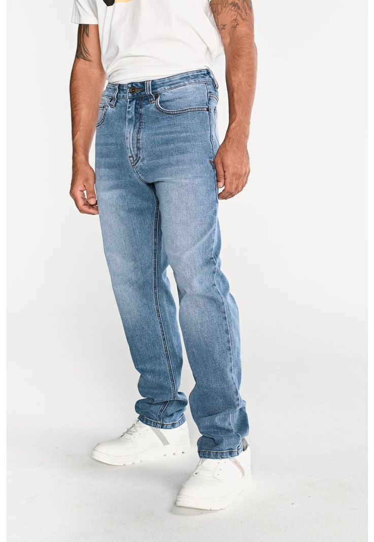 Jeans Denim Hombre Eco Stretch Denim Straight Azul-5