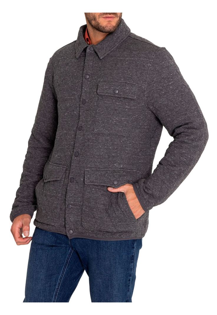 Polerón Fibras Reciclada Hombre Burgofull Gris-7