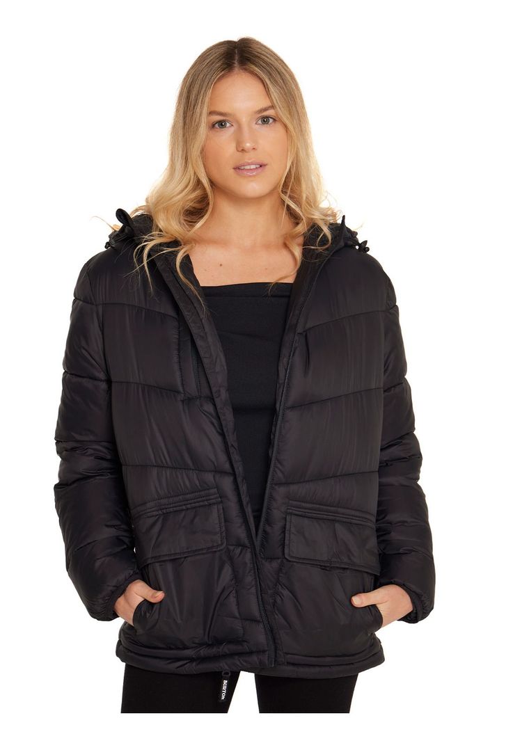 Parka Impermeable Mujer Negro-1